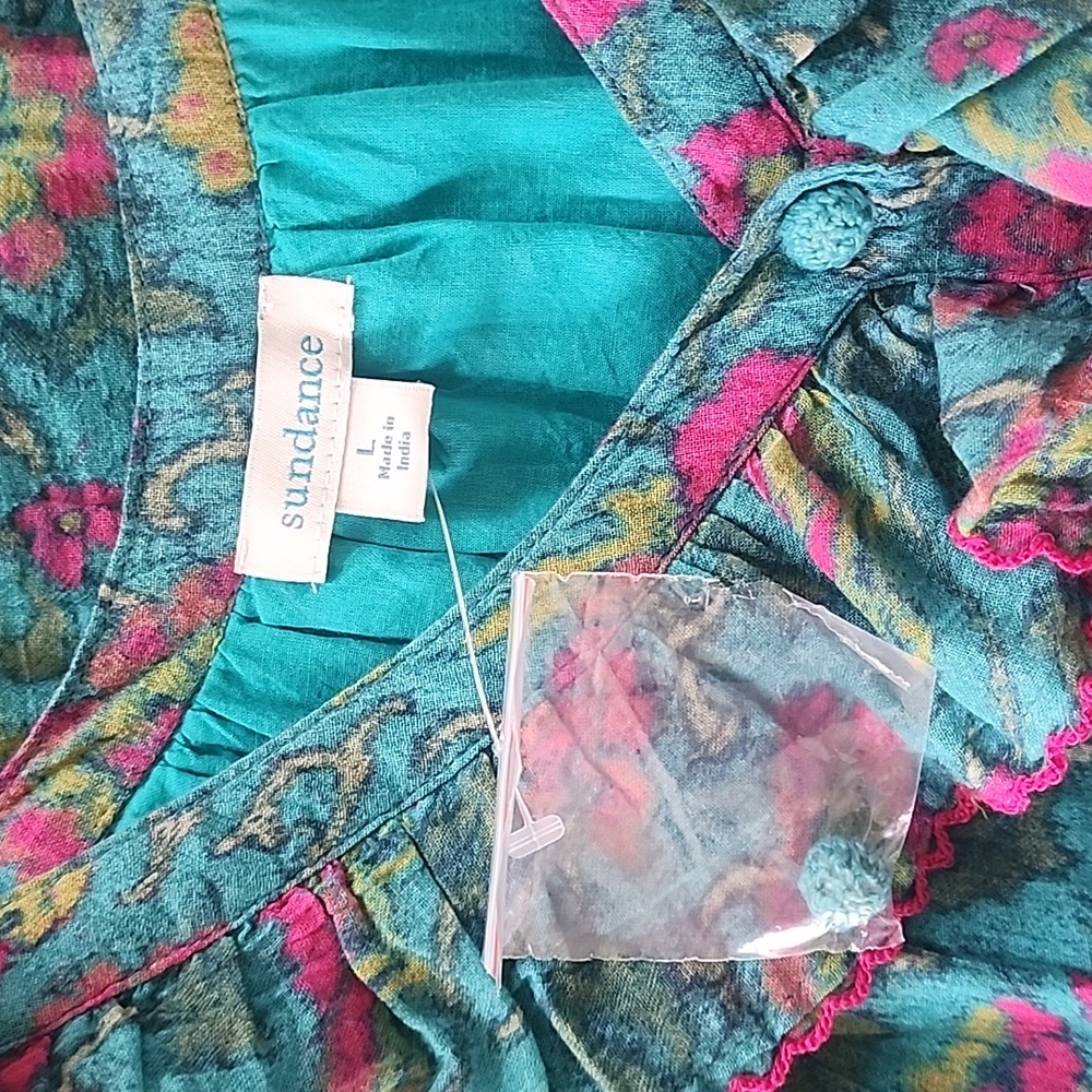 Sundance Turquoise Floral Midi Dress - Picture 6 of 7
